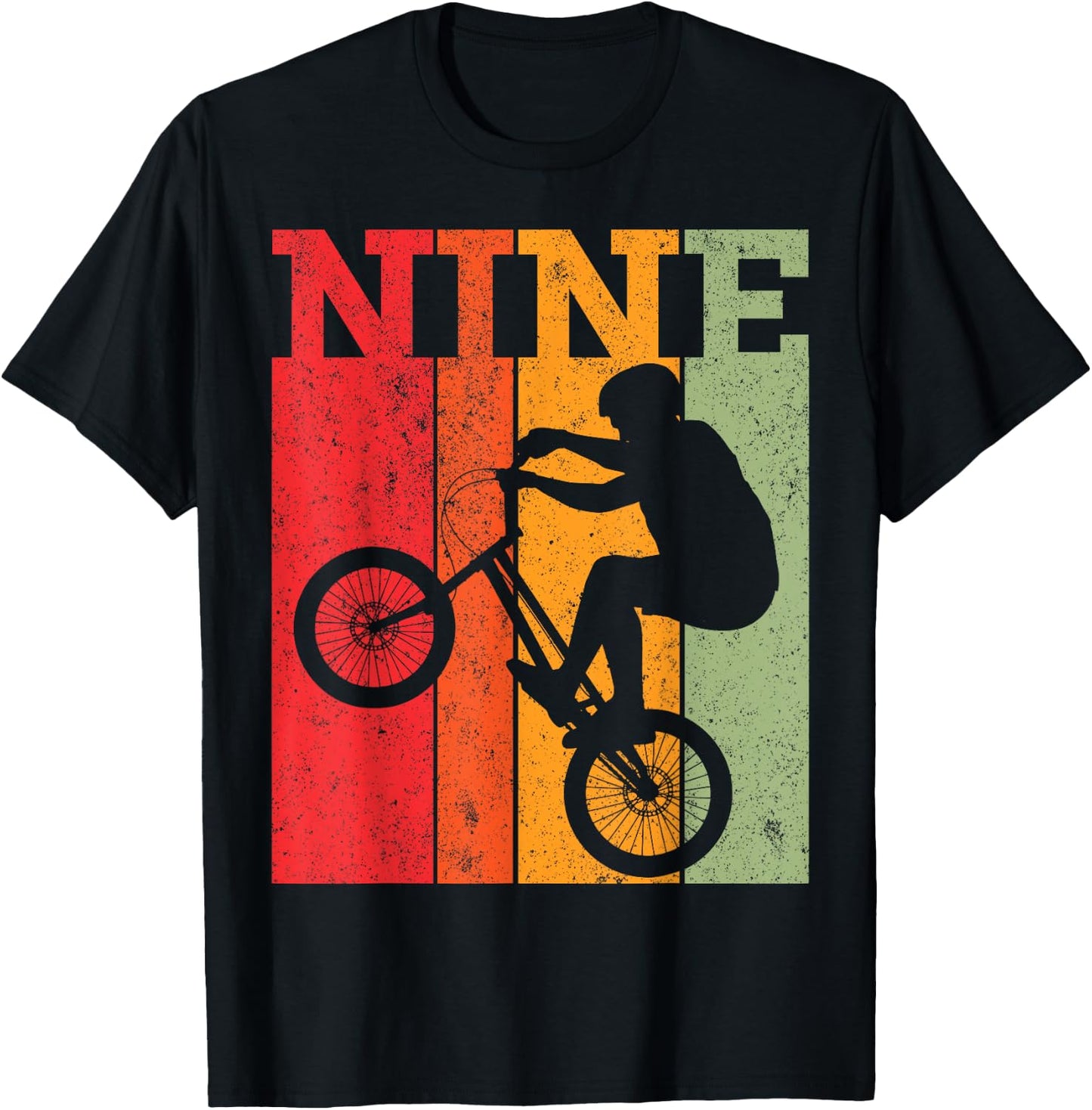 9th Birthday Boys 9 Year Old Nine BMX Bike racing bicycle T-Shirt - T-Shirt | Black