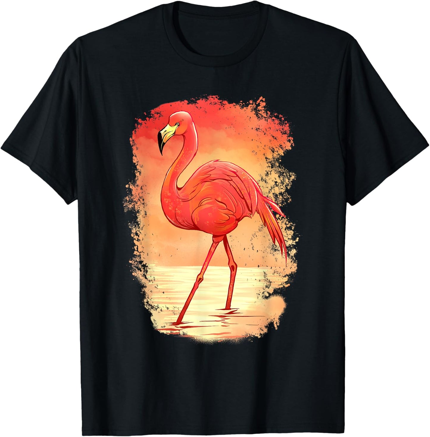 Flamingo Bird Design Animal Bird Animals T-Shirt - T-Shirt | Black