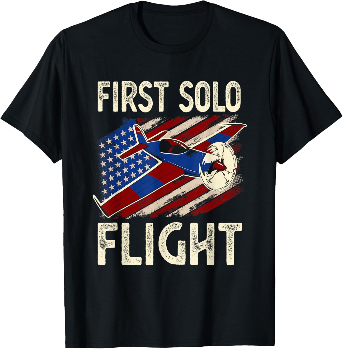 First Solo Flight Plane Aircraft Pilot Flight T-Shirt - T-Shirt | Black