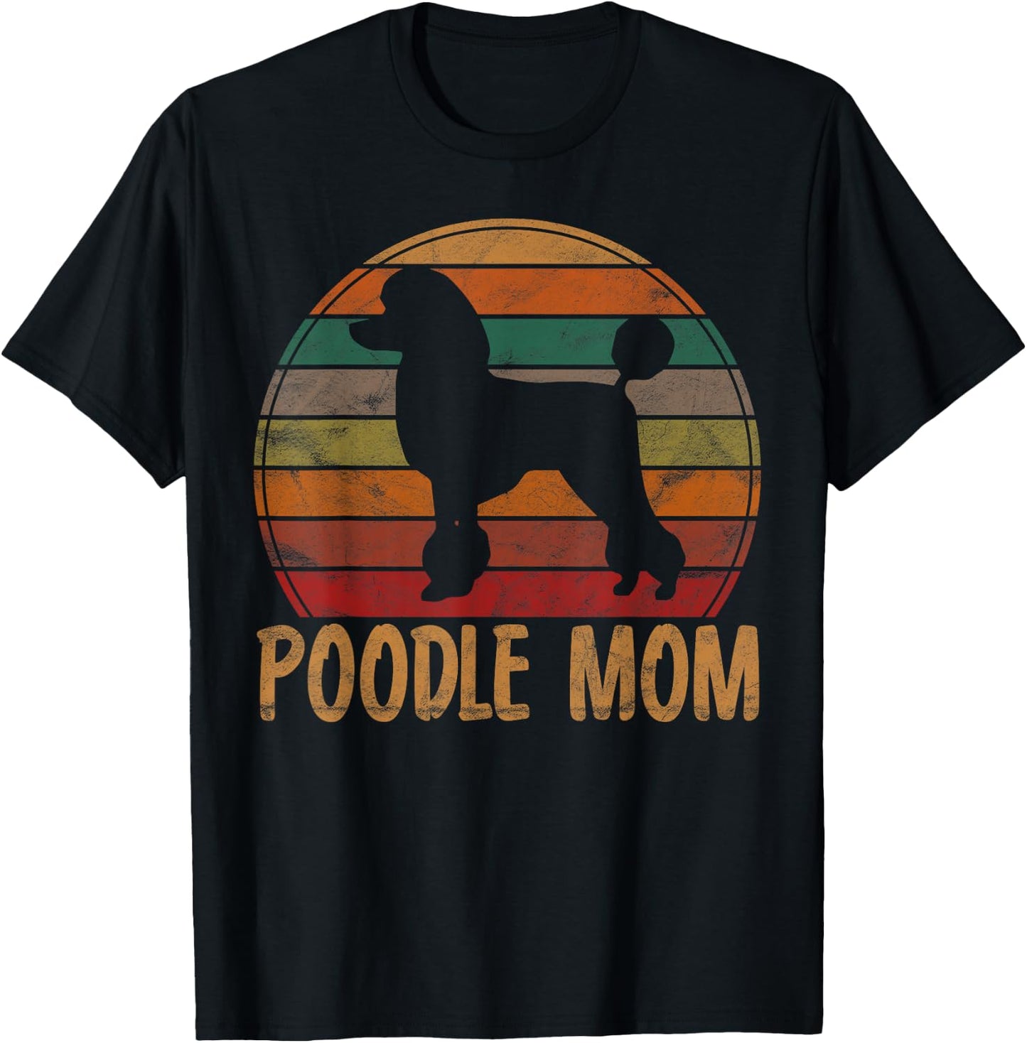 Retro Poodle Mom Gift Dog Mother Pet Poodle Mama Men Women Kids T-Shirt - T-Shirt | Black