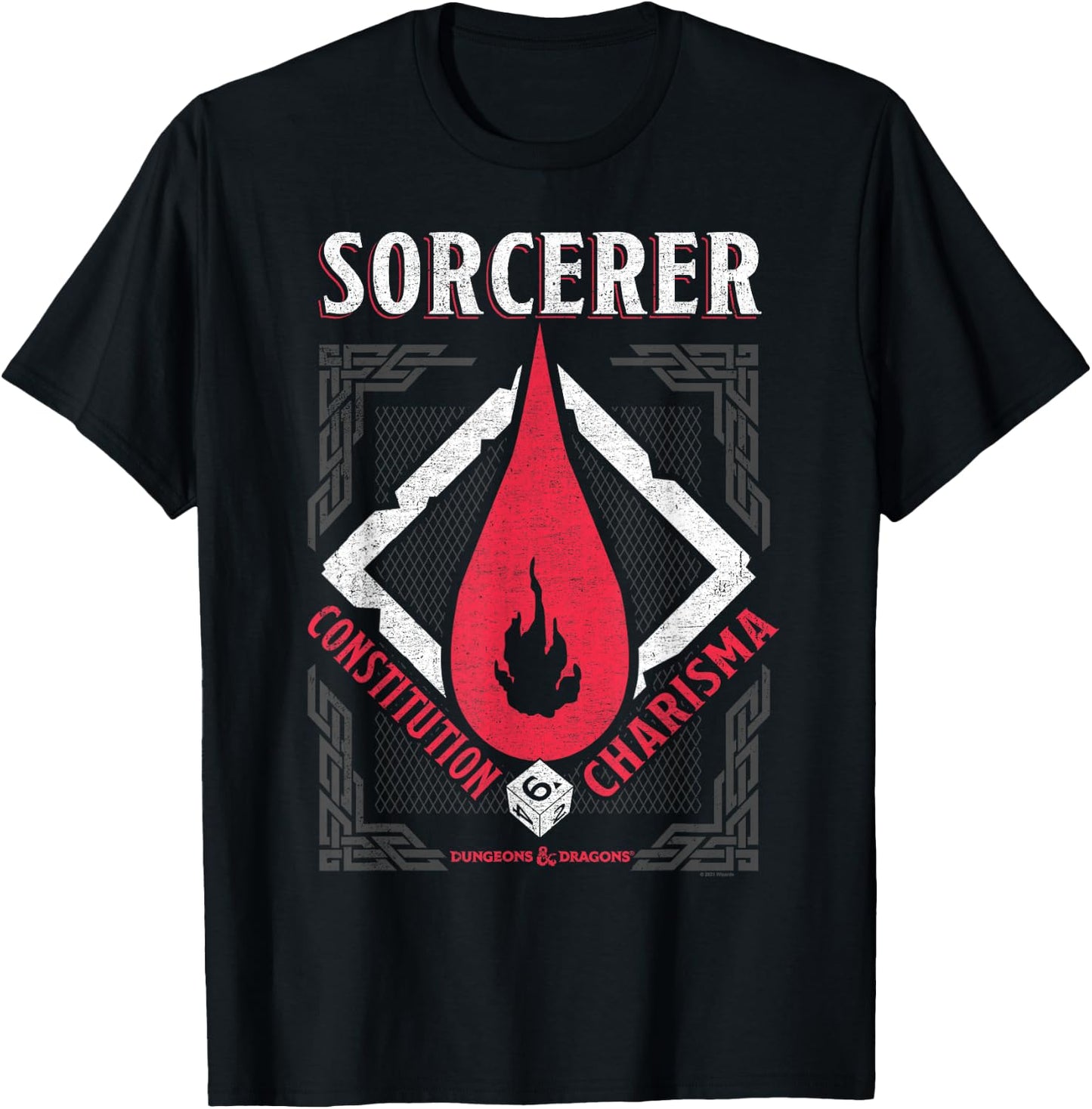 Dungeons & Dragons Sorcerer Constitution & Charisma T-Shirt - T-Shirt | Black