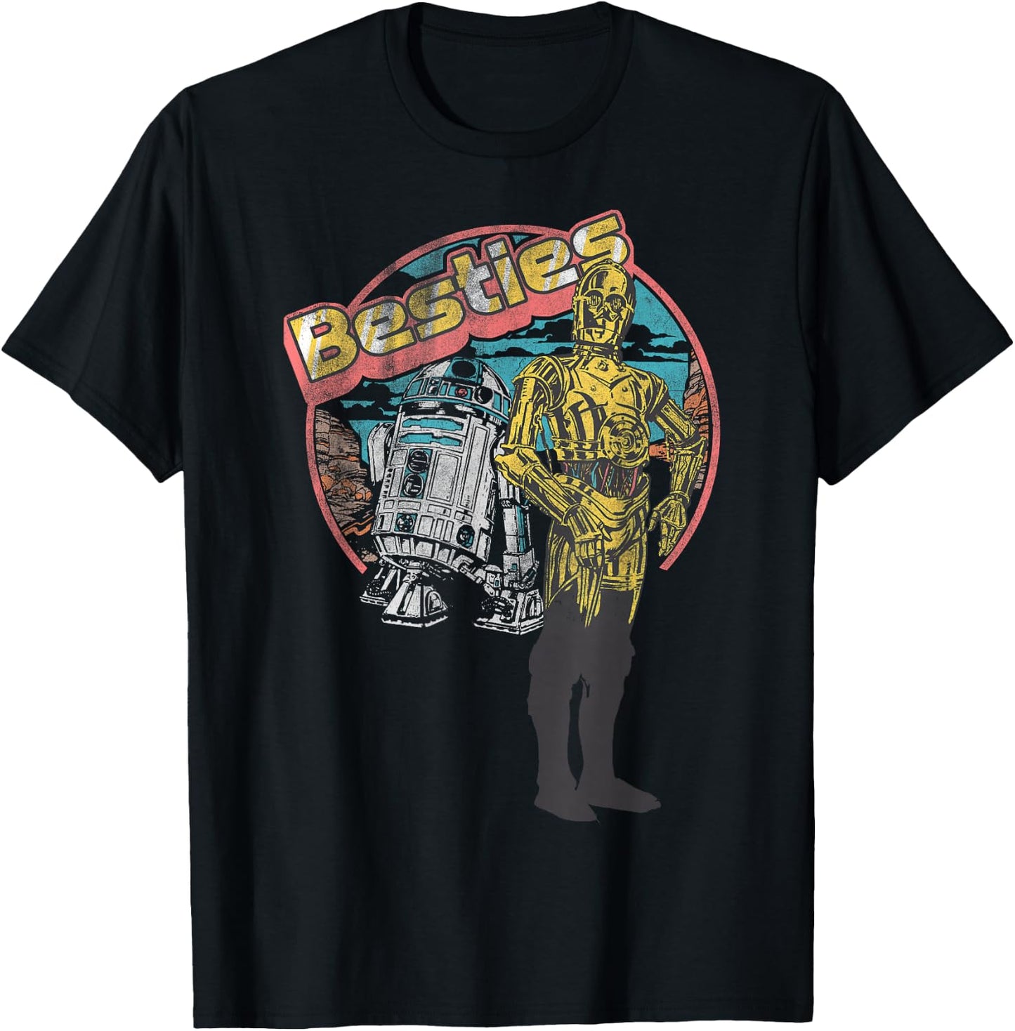 Star Wars R2-D2 C-3PO Besties Portrait T-Shirt - T-Shirt | Black