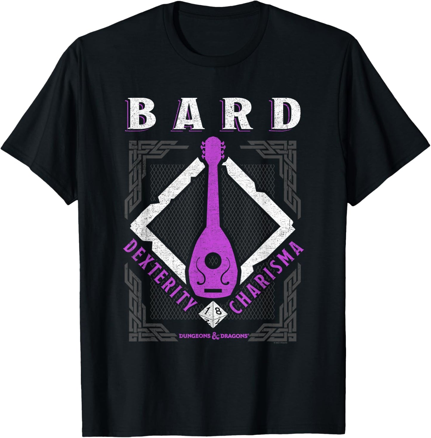 Dungeons & Dragons Bard Dexterity & Charisma T-Shirt - T-Shirt | Black