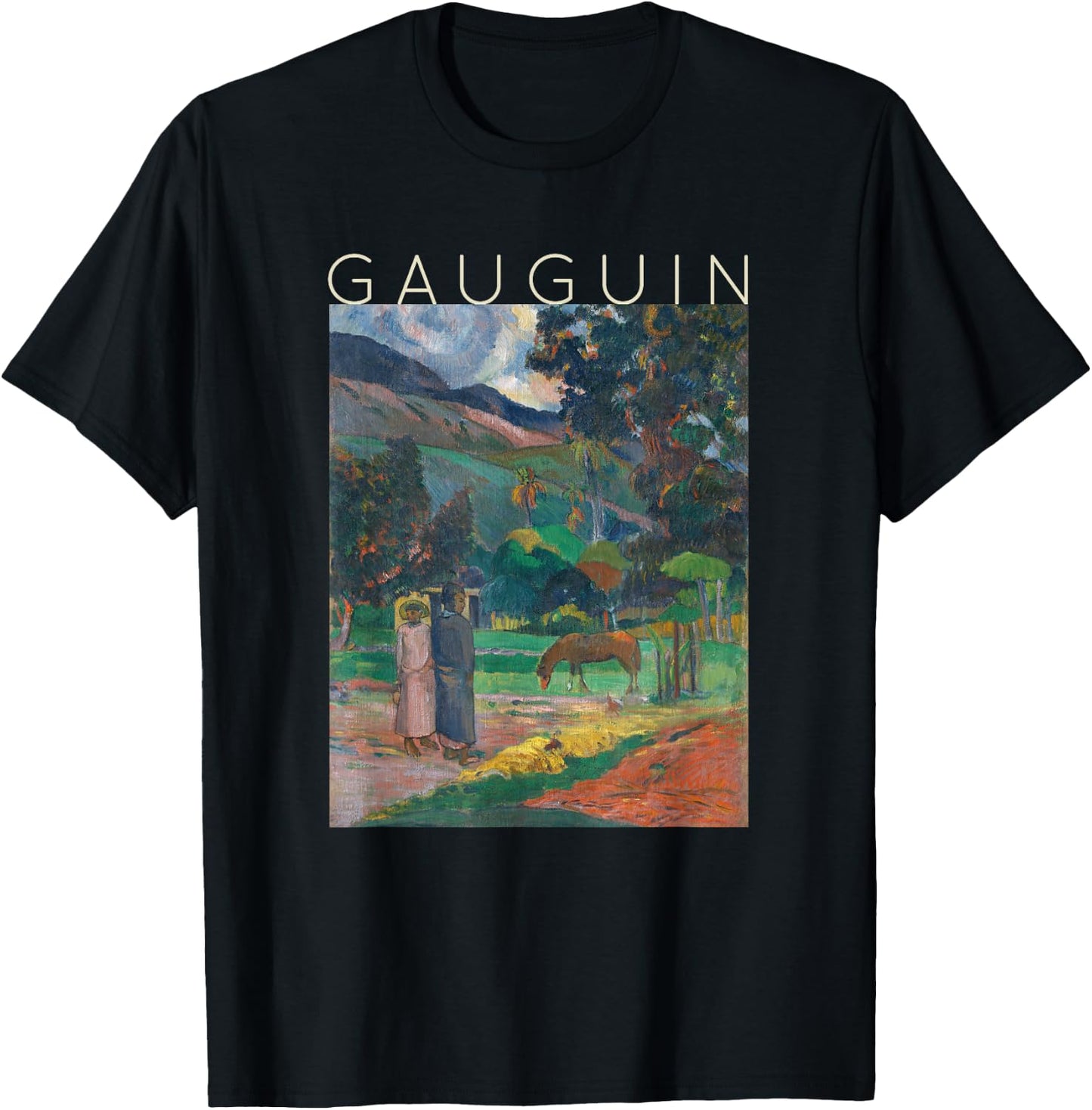 Paul Gauguin - Tahitian Landscape - French Polynesia T-Shirt - T-Shirt | Black