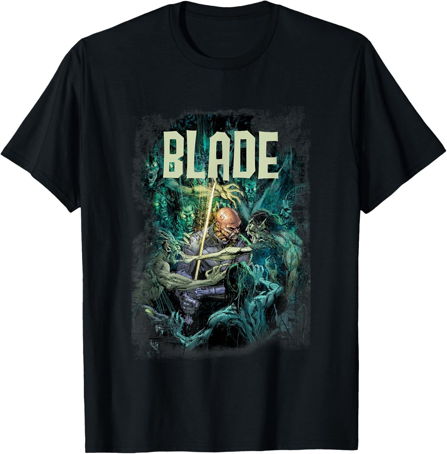 Marvel Blade Distressed Poster T-Shirt - T-Shirt | Black