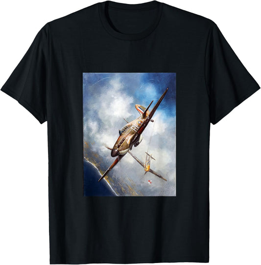 US Art Force LLC Hawker Hurricane Airplane Polish RAF Squadron 303 Black Small Classic Fit Short Sleeve T-Shirt - T-Shirt | Black