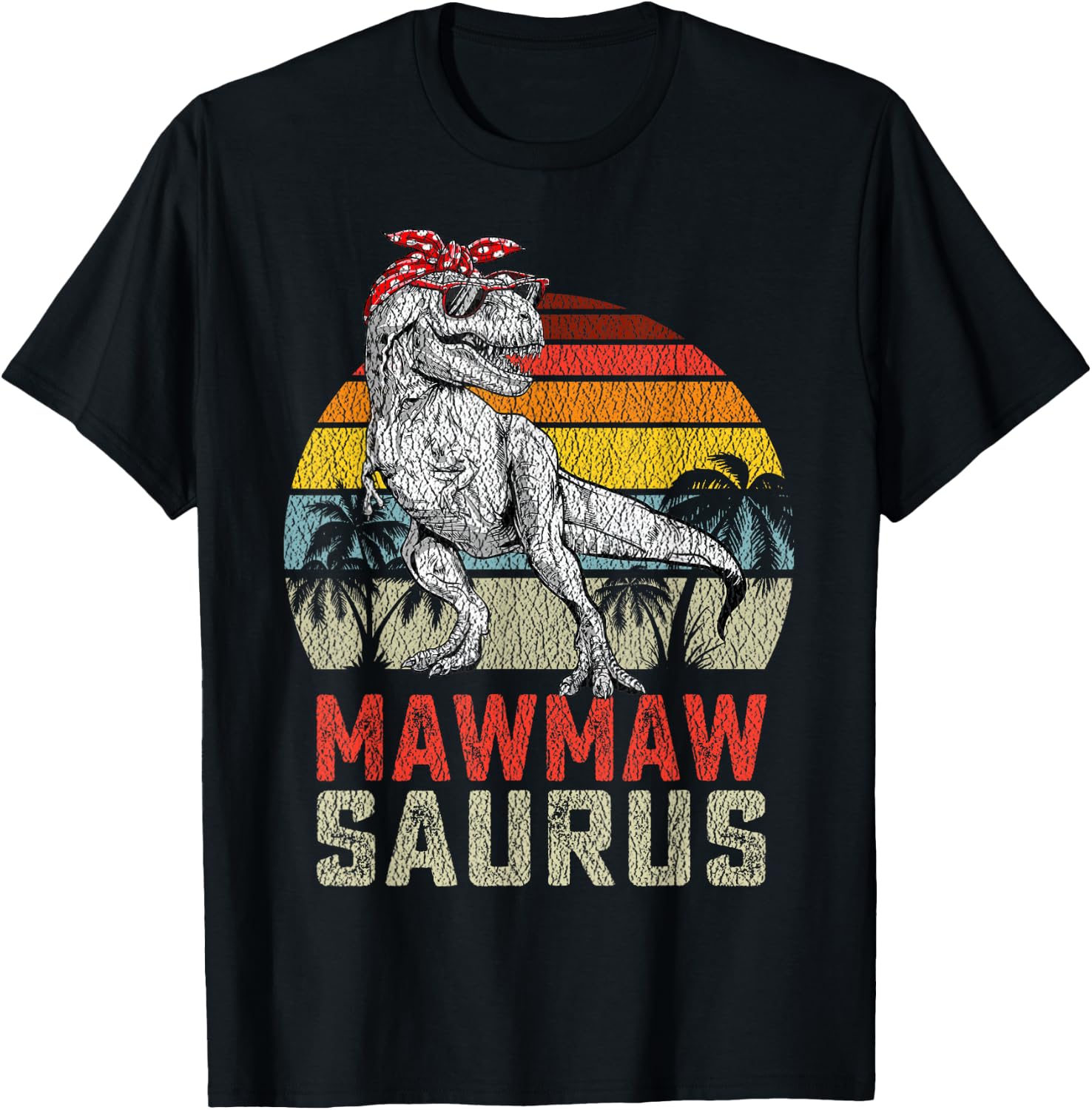 Mawmawsaurus T Rex Dinosaur Mawmaw Saurus Family Matching T-Shirt - T-Shirt | Black