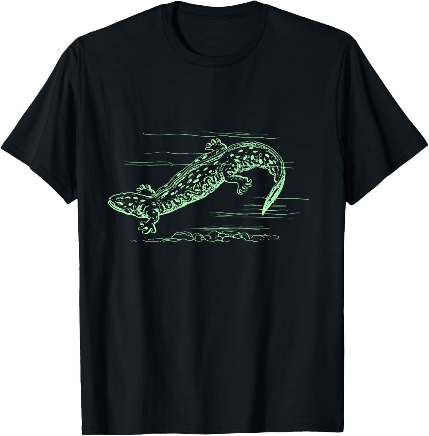 Cool Hellbender Salamander Graphic Biologist T Shirt T-Shirt - T-Shirt | Black