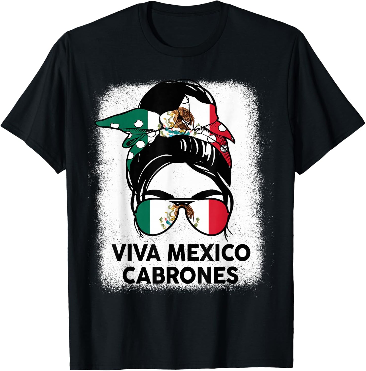Viva Mexico Cabrone Girl Women Mexican Flag Independence Day T-Shirt - T-Shirt | Black