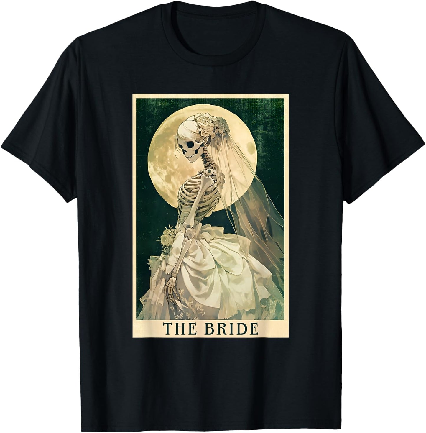The Bride Skeleton Tarot Card Halloween Bachelorette Party T-Shirt - T-Shirt | Black