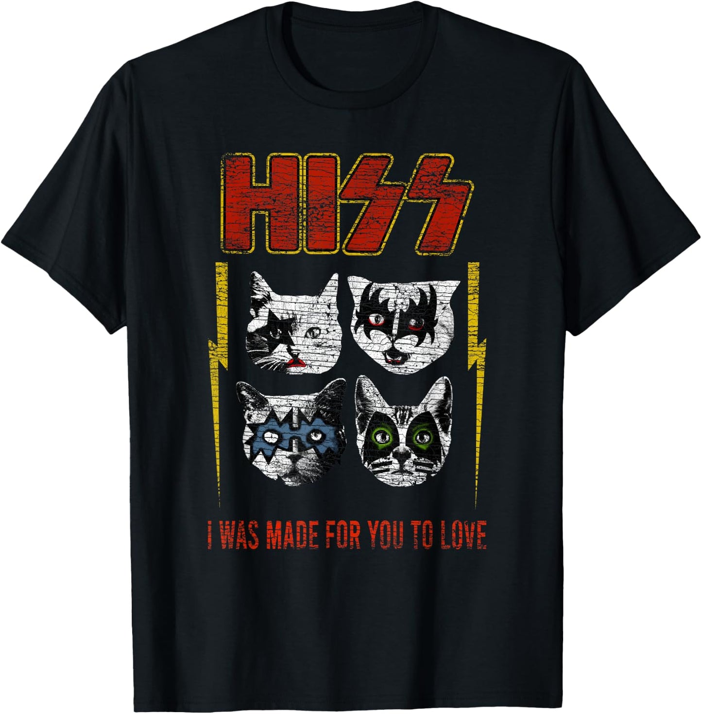 Hiss Rock Cats Rock T-Shirt - T-Shirt | Black