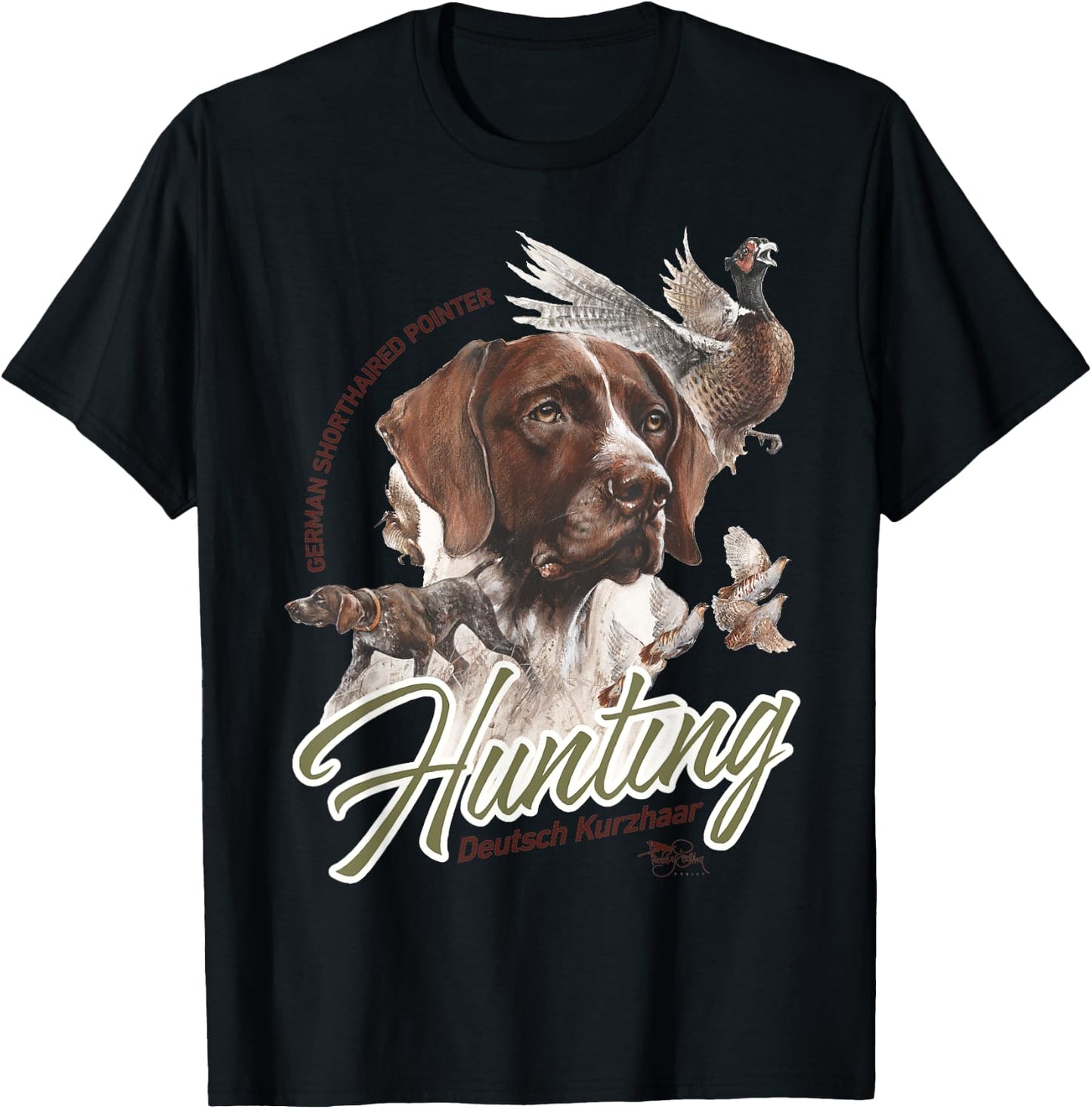 Dog T shirt GERMAN SHORTHAIRED POINTER GSP Hunting Dogs T-Shirt - T-Shirt | Black