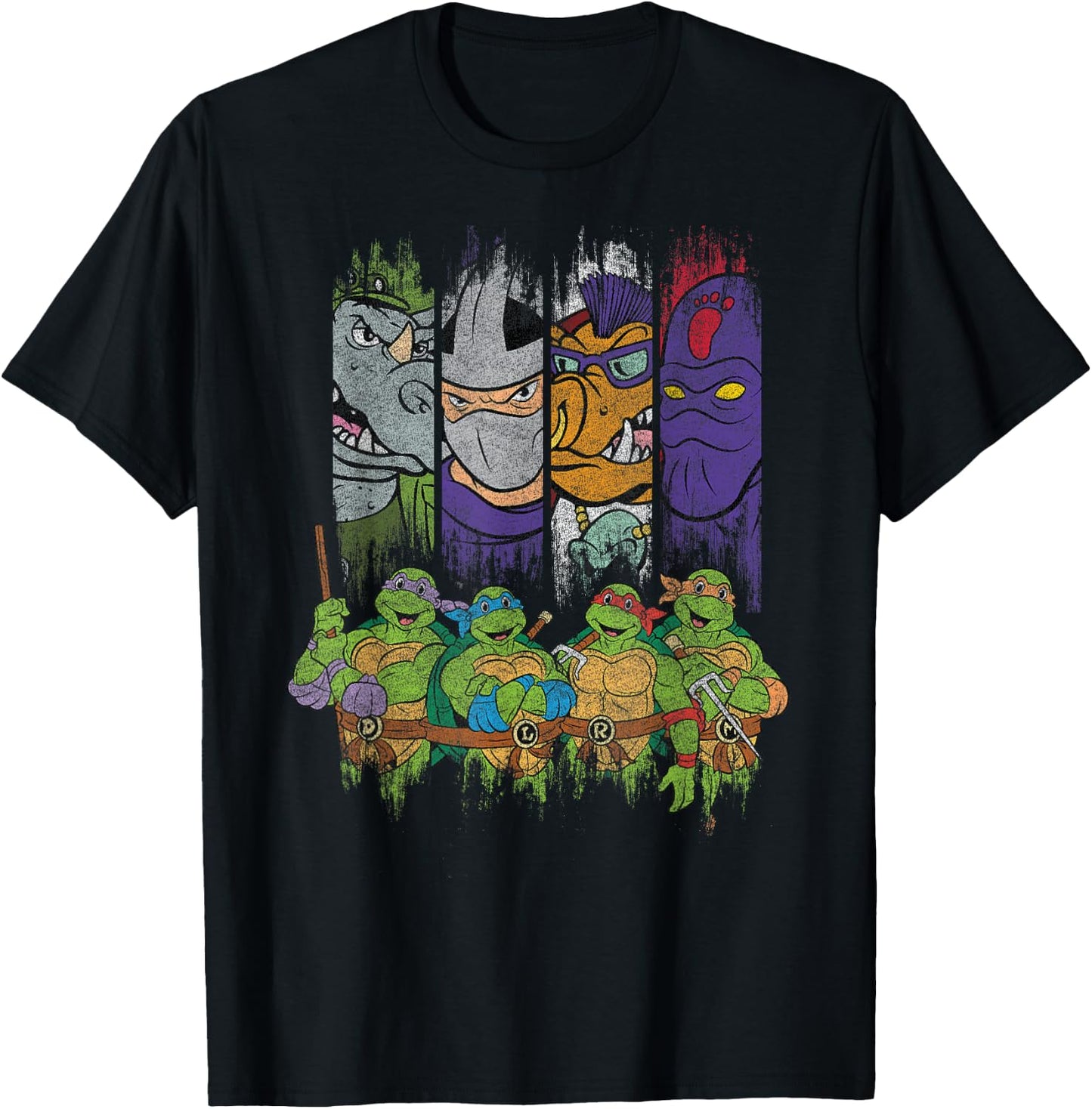 TMNT Characters With Villains T-Shirt - T-Shirt | Black