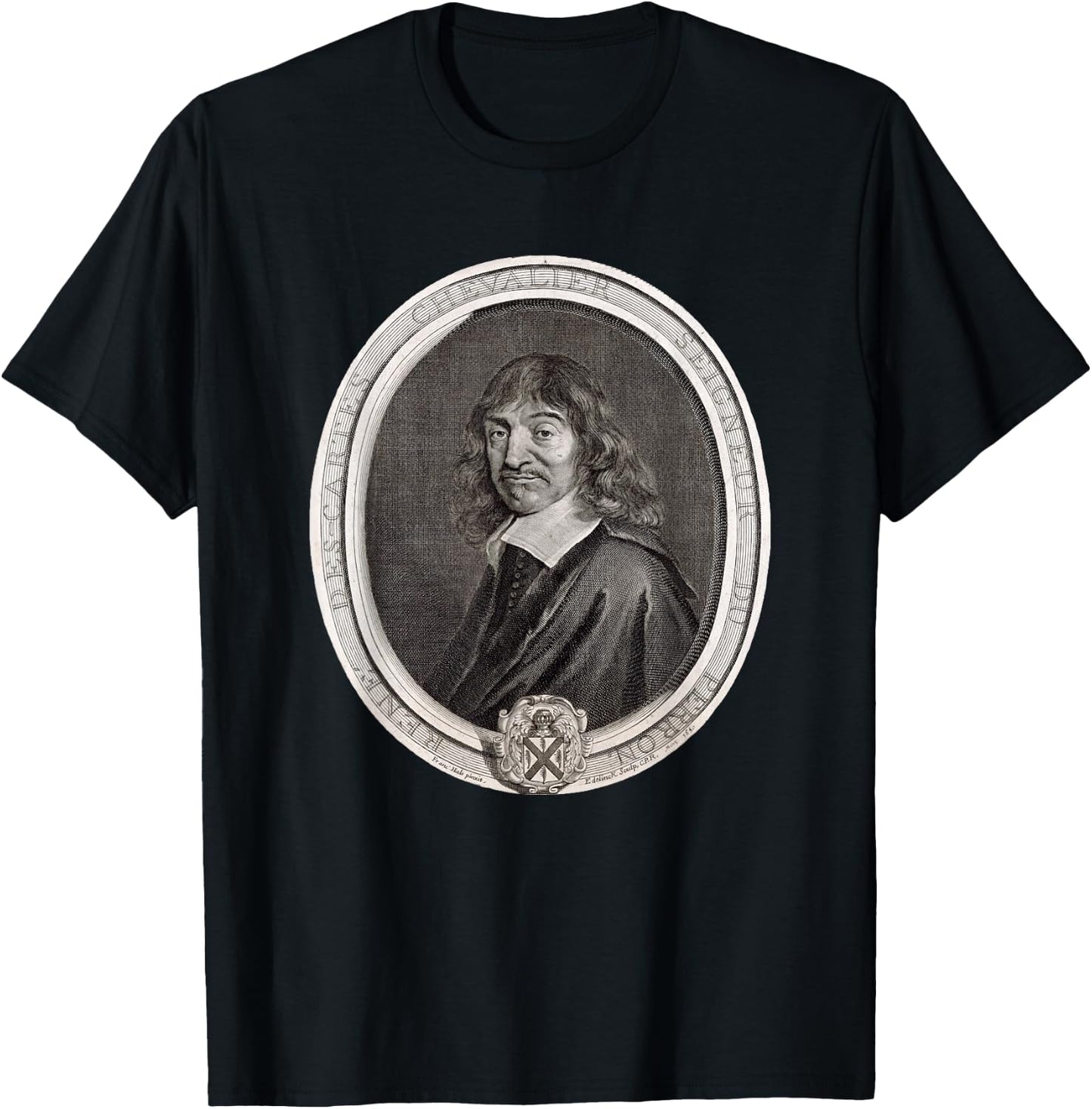 René Descartes Scientist Portrait T-Shirt - T-Shirt | Black
