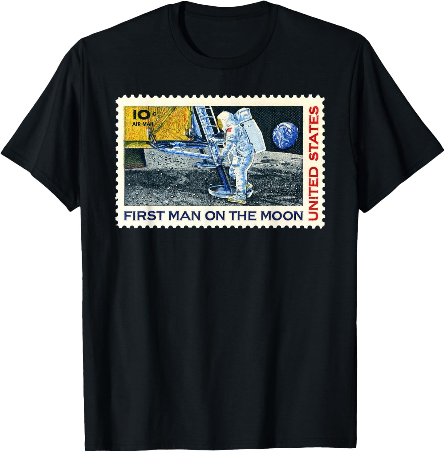 Retro Apollo 11 50th Anniversary Moon Landing T-Shirt - T-Shirt | Black