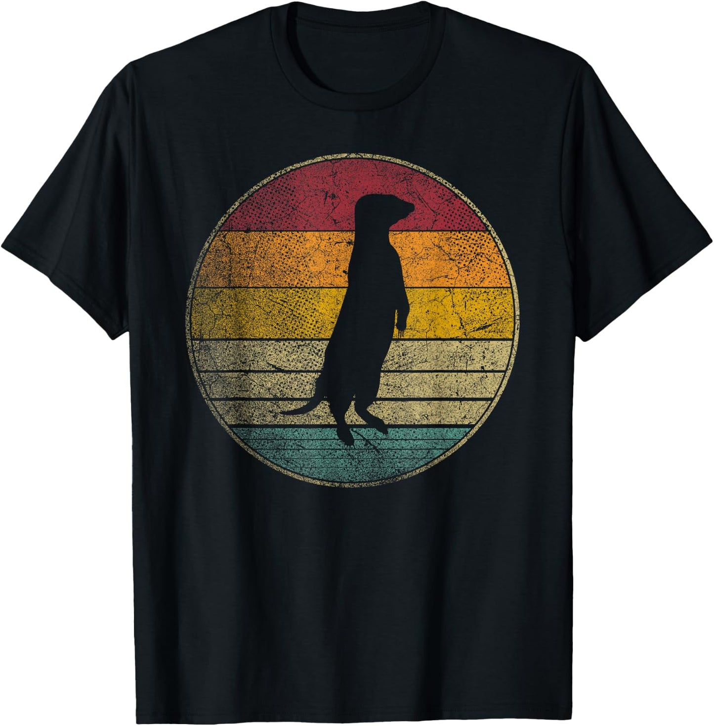 Meerkat - Retro Style Vintage Funny 80s 90s Men Women T-Shirt - T-Shirt | Black