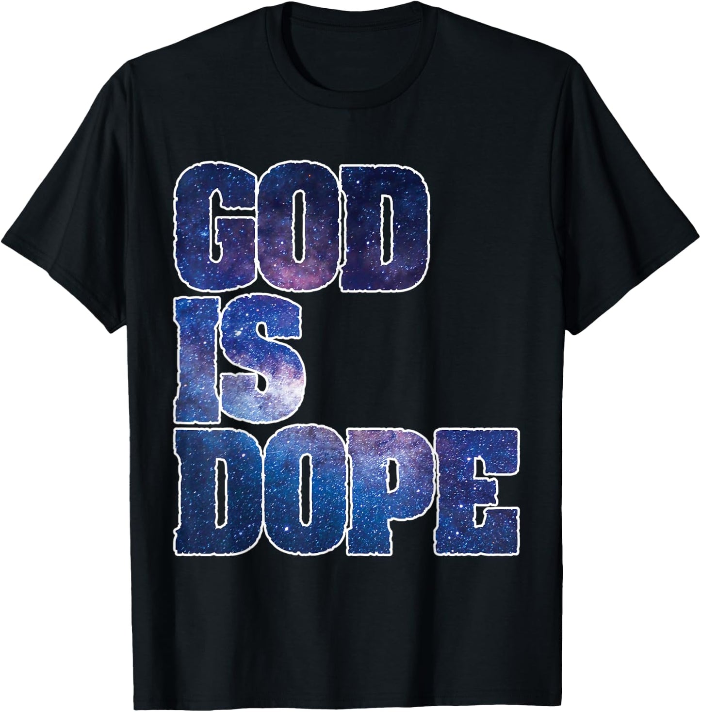 Spiritual Galaxy Themed Religious Christian Believer T-Shirt - T-Shirt | Black
