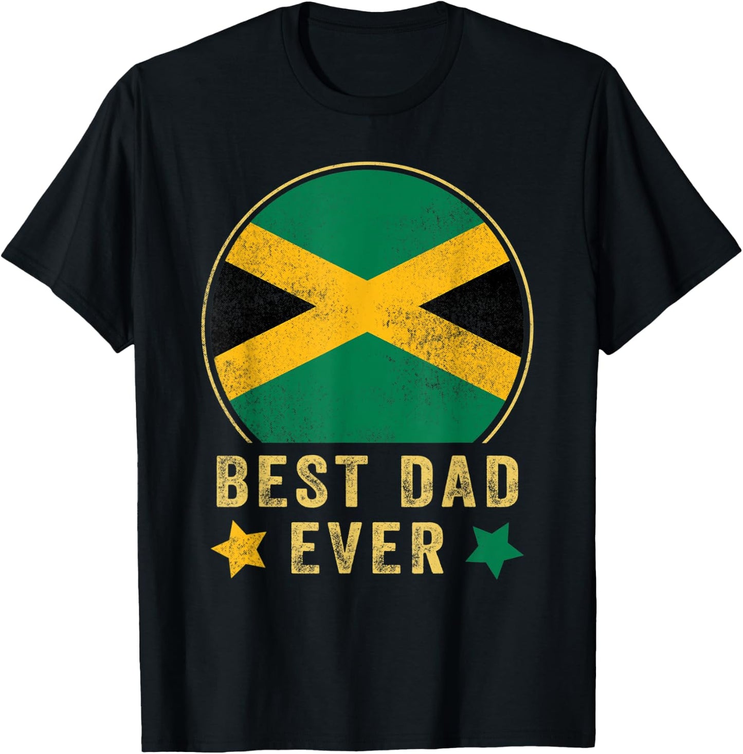 Best Dad Ever Jamaican Father Country Jamaica Flag T-Shirt - T-Shirt | Black