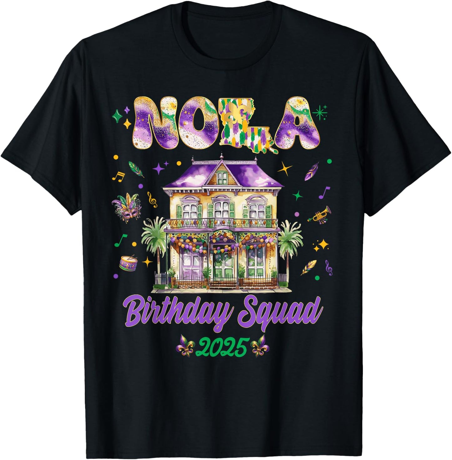 New Orleans Nola 2025 Girls Besties Trip T-Shirt - T-Shirt | Black