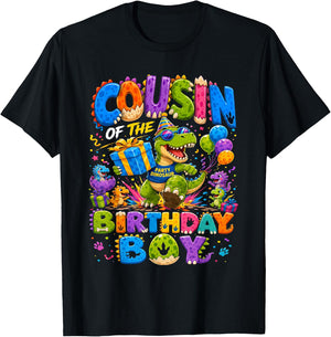 Cousin of The Birthday Boy T-Rex Dinosaur T-Shirt - T-Shirt | Black