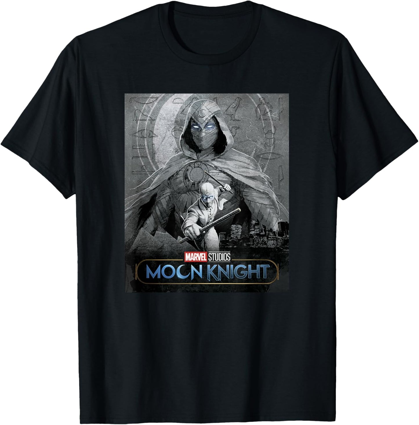 Marvel Moon Knight Glowing Eyes Logo Poster T-Shirt - T-Shirt | Black