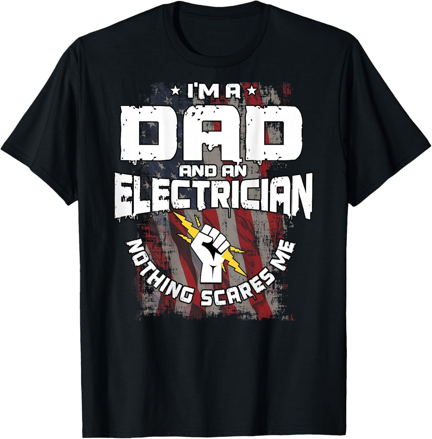 Electrician Dad Design On Back Of Clothing T-Shirt - T-Shirt | Black