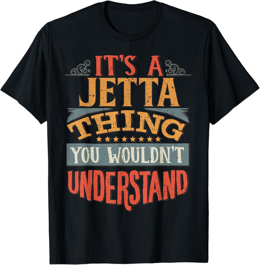 Jetta Name Gifts By Vnz Classic Tailored Black Small T-Shirt - T-Shirt | Black