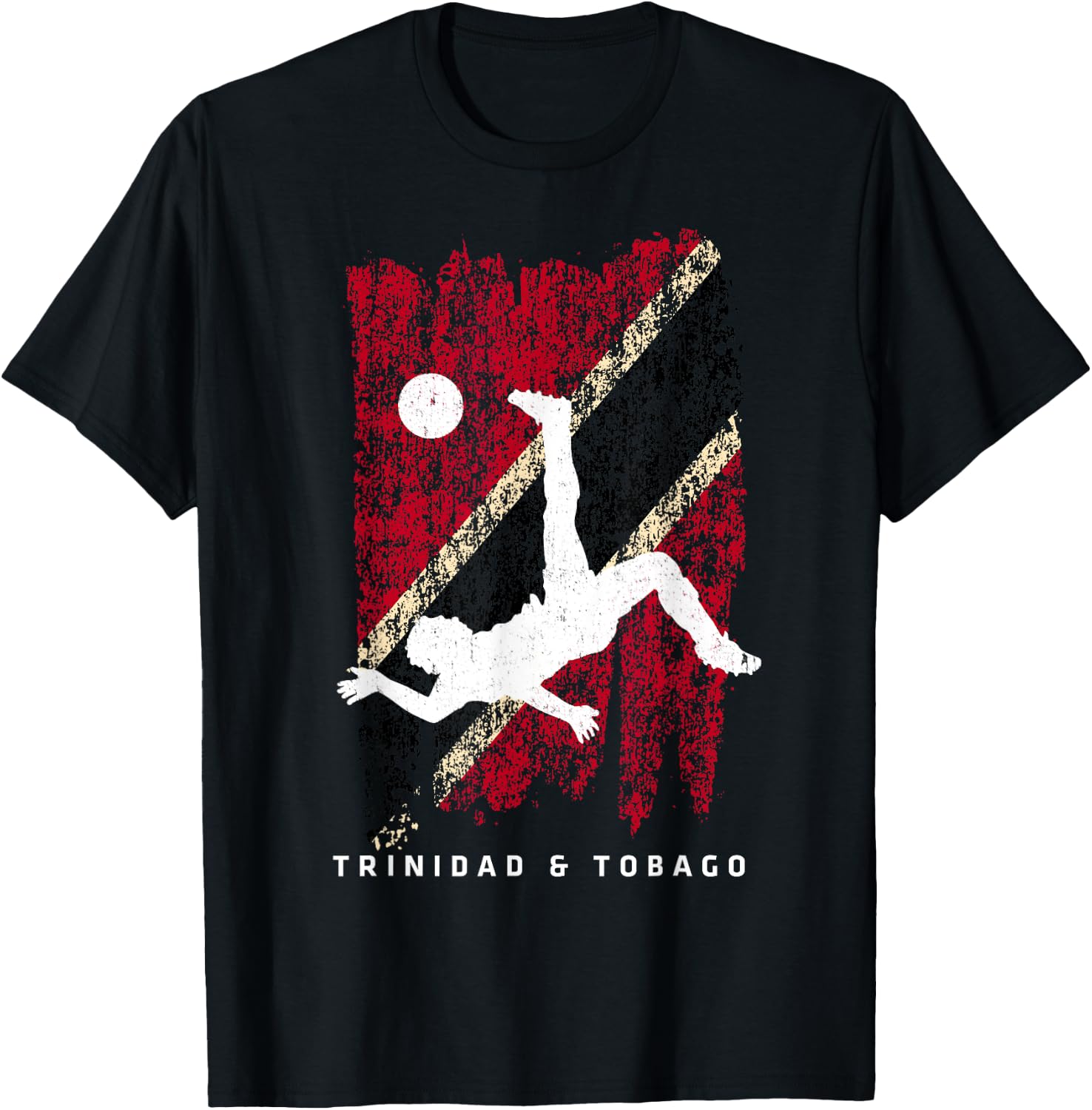 Trinidad & Tobago Flag Soccer Player Silhouette T-Shirt - T-Shirt | Black