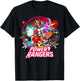 Power Rangers Vintage Comic Style Group Action Circle T-Shirt - T-Shirt | Black