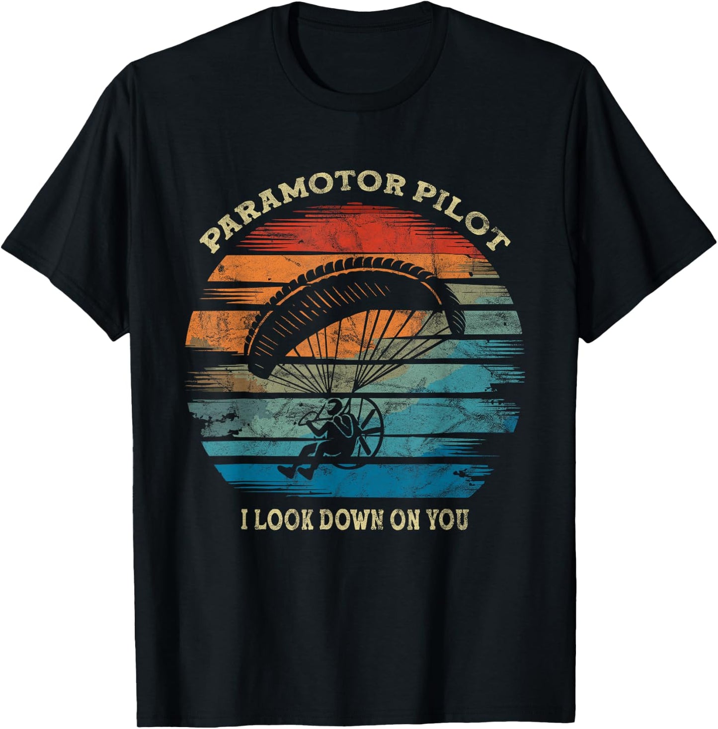 Paramotor Motor Glider Flying Hanging Gliding Paraglider T-Shirt - T-Shirt | Black