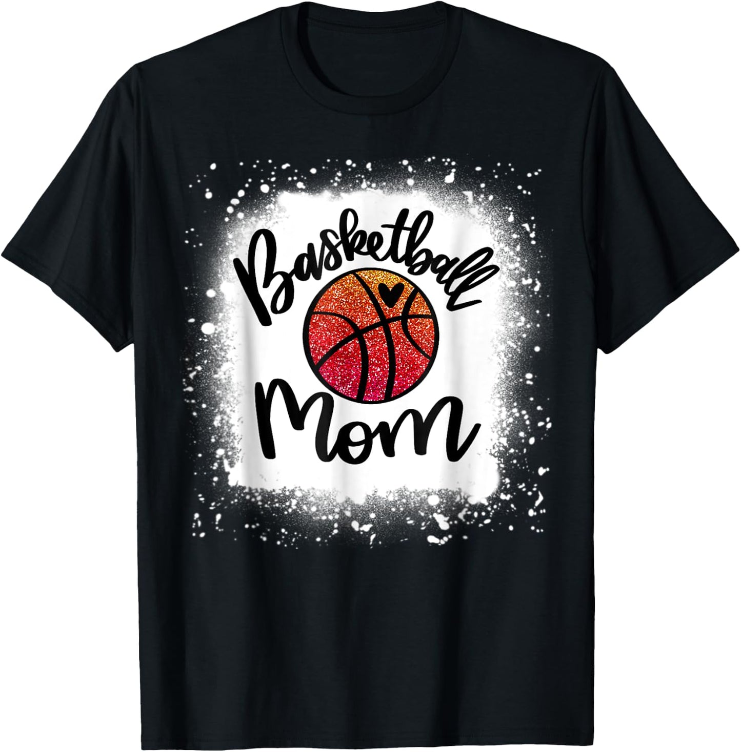 Leopard Bleached Basketball Mom Game Day Gift T-Shirt - T-Shirt | Black