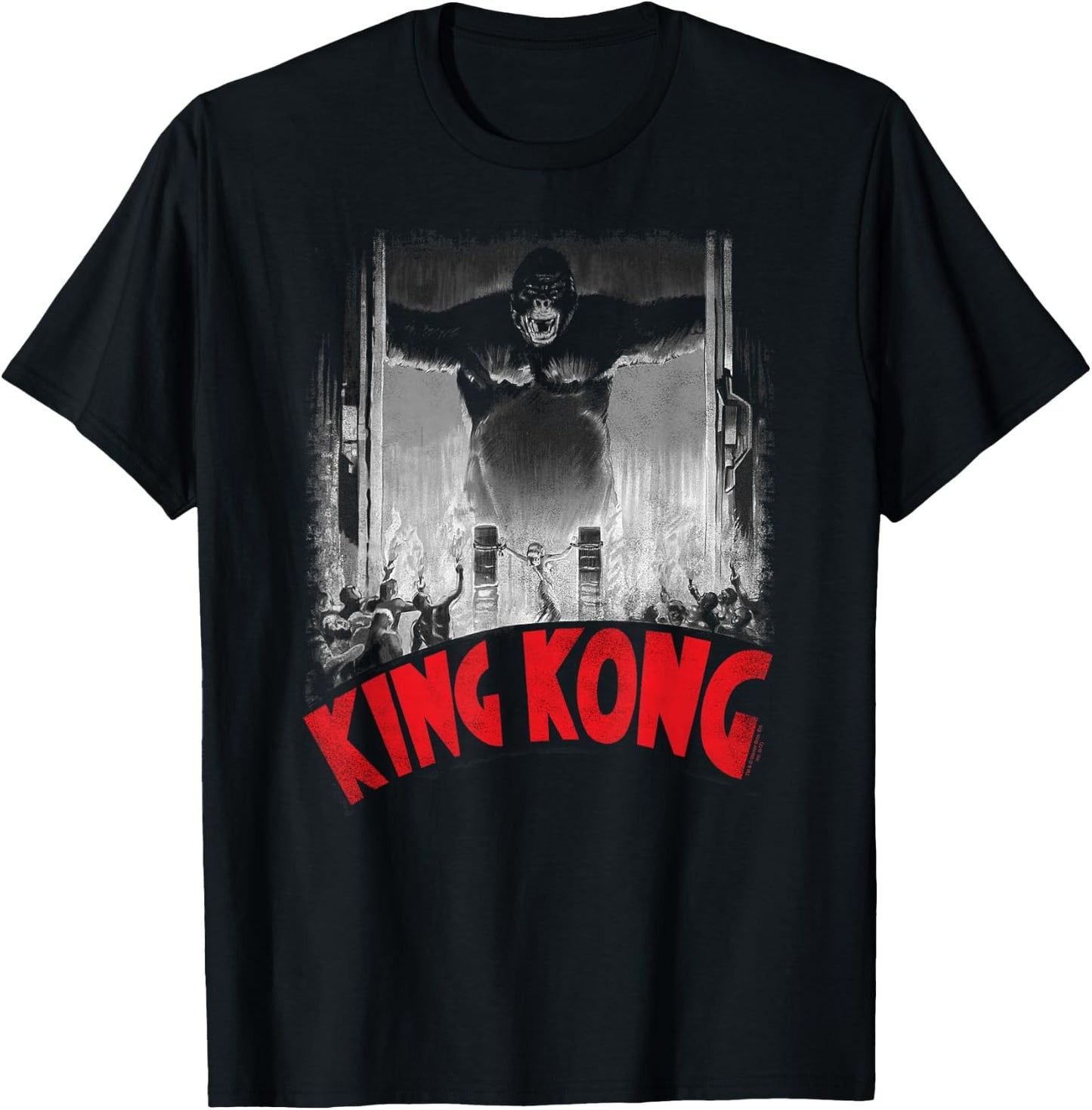 King Kong at The Gates Poster T-Shirt - T-Shirt | Black