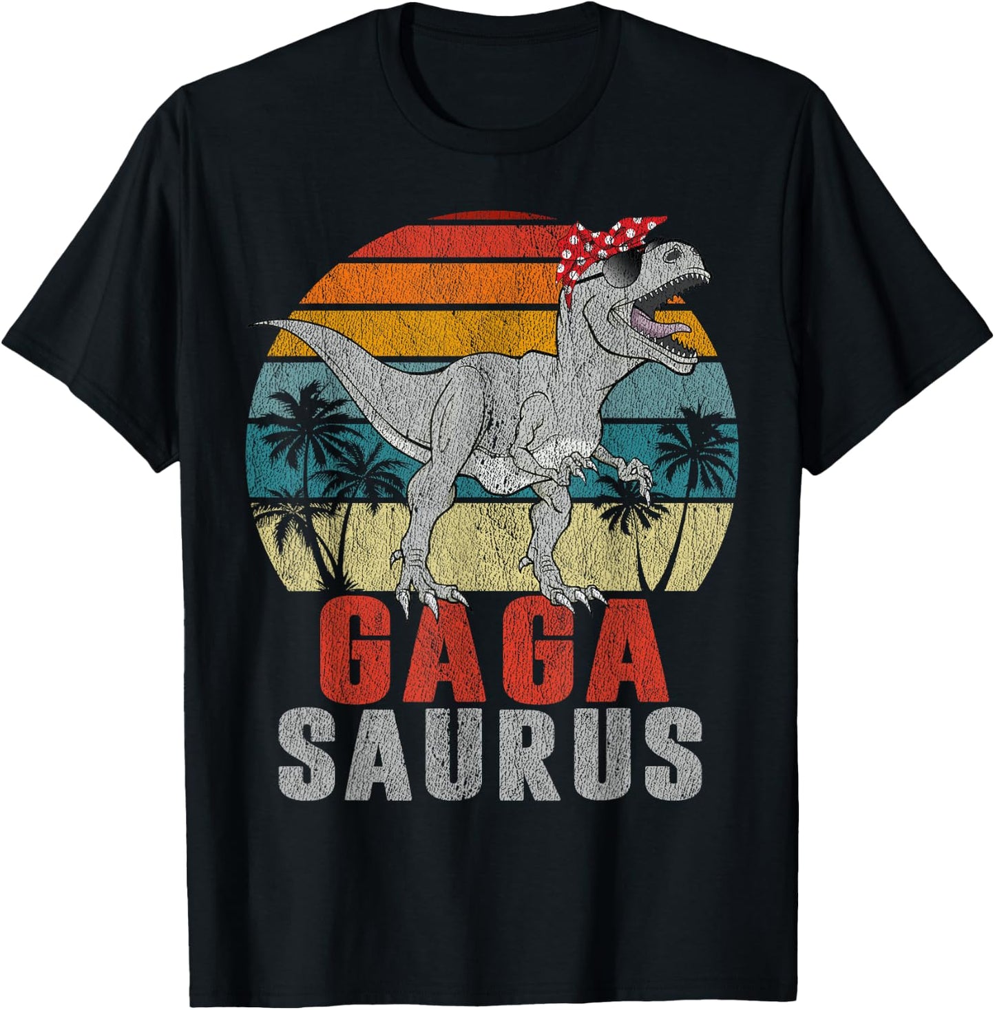 Gagasaurus T Rex Dinosaur Gaga Saurus Family Matching T-Shirt - T-Shirt | Black