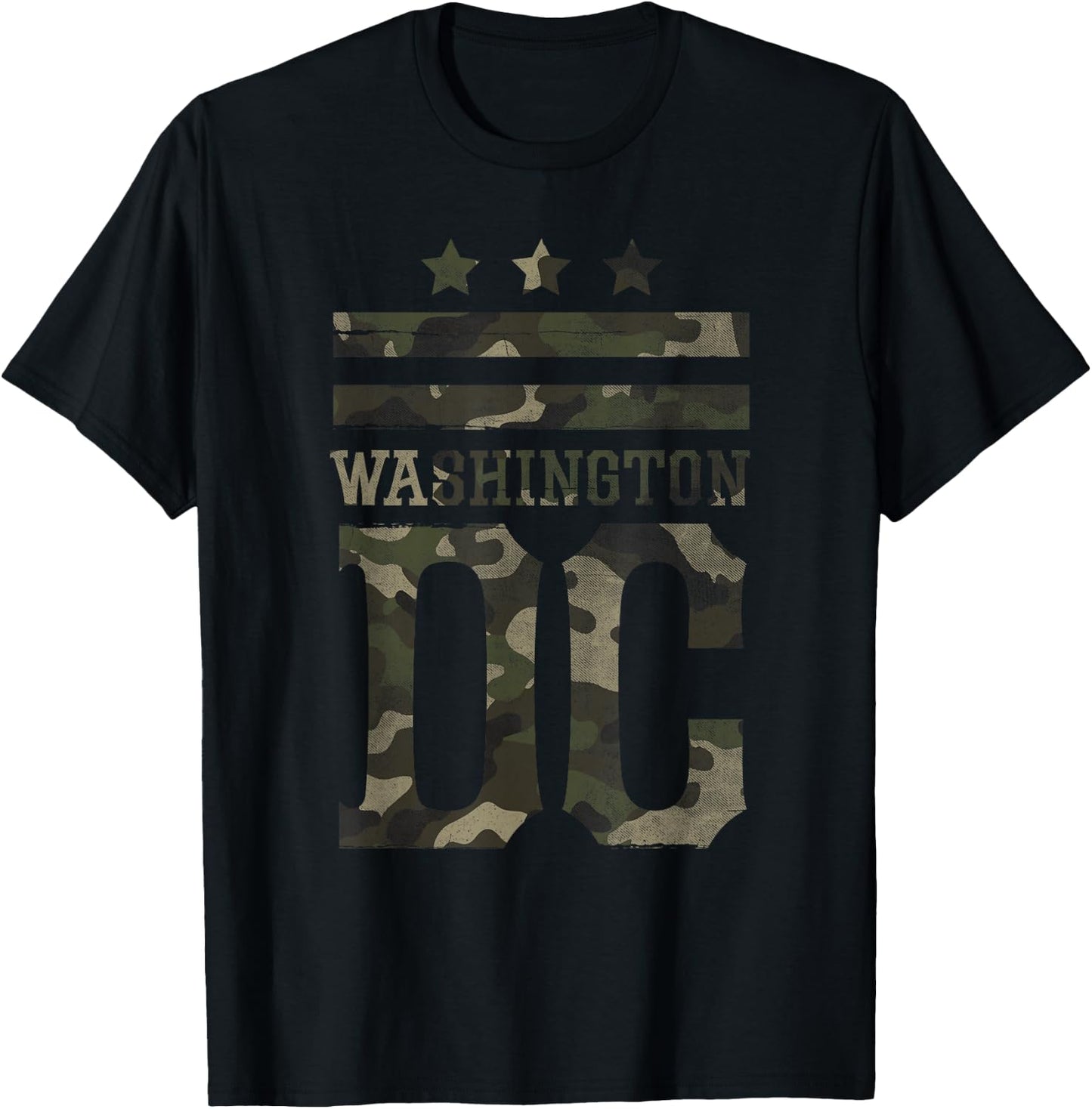 Camo Washington DC Shirt - Washington DC Capitol Hill Shirt T-Shirt - T-Shirt | Black