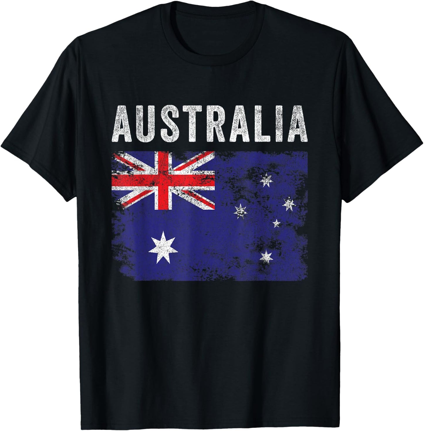 Australia Flag Distressed - Men Women Kids - Australian Flag T-Shirt - T-Shirt | Black