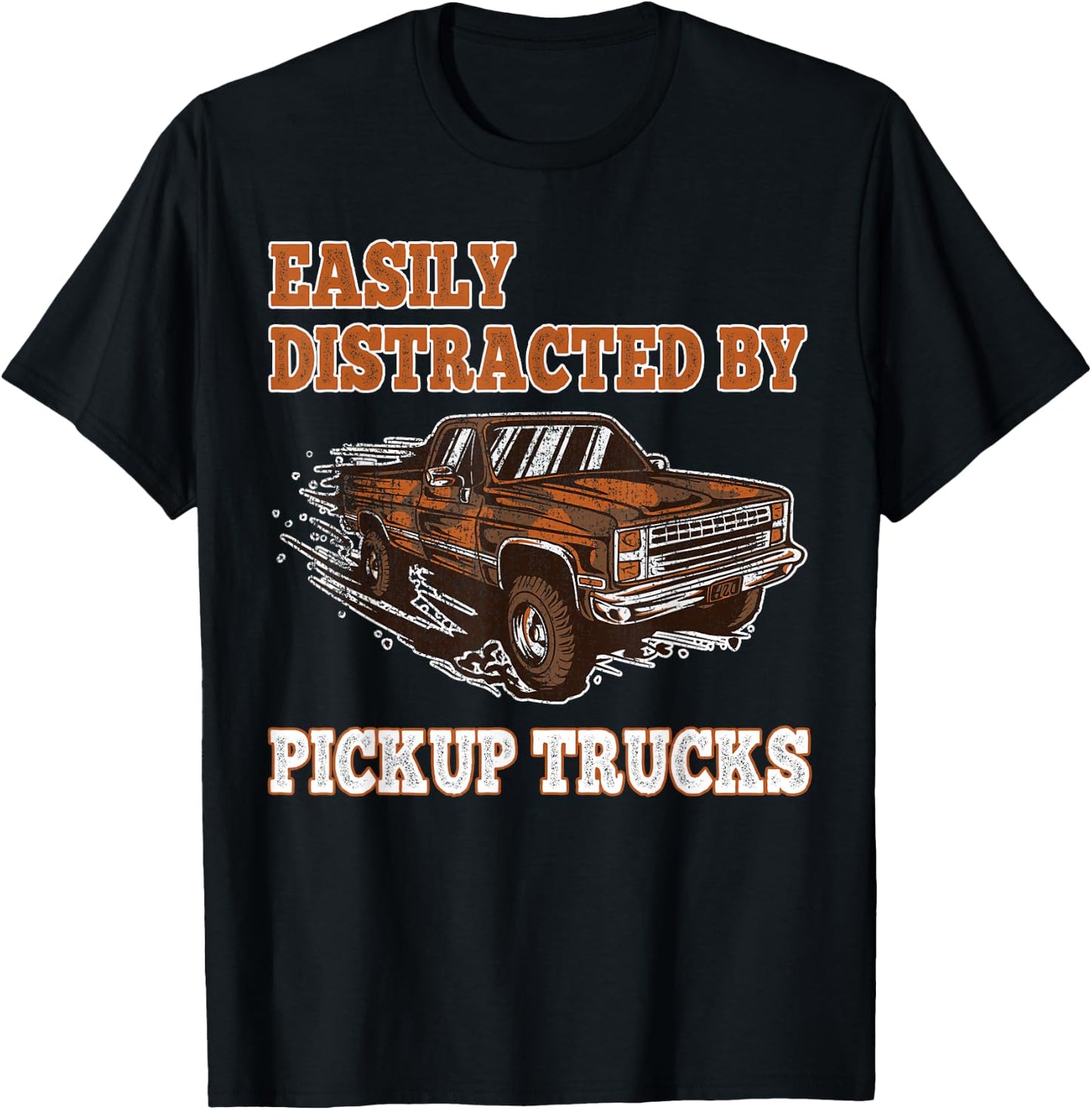 Easily Distracted By Pickup Trucks Kids Boys Toddler Trucker T-Shirt - T-Shirt | Black
