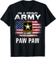 I'm A Proud Army Paw Paw with American Flag Veteran Gift T-Shirt - T-Shirt | Black