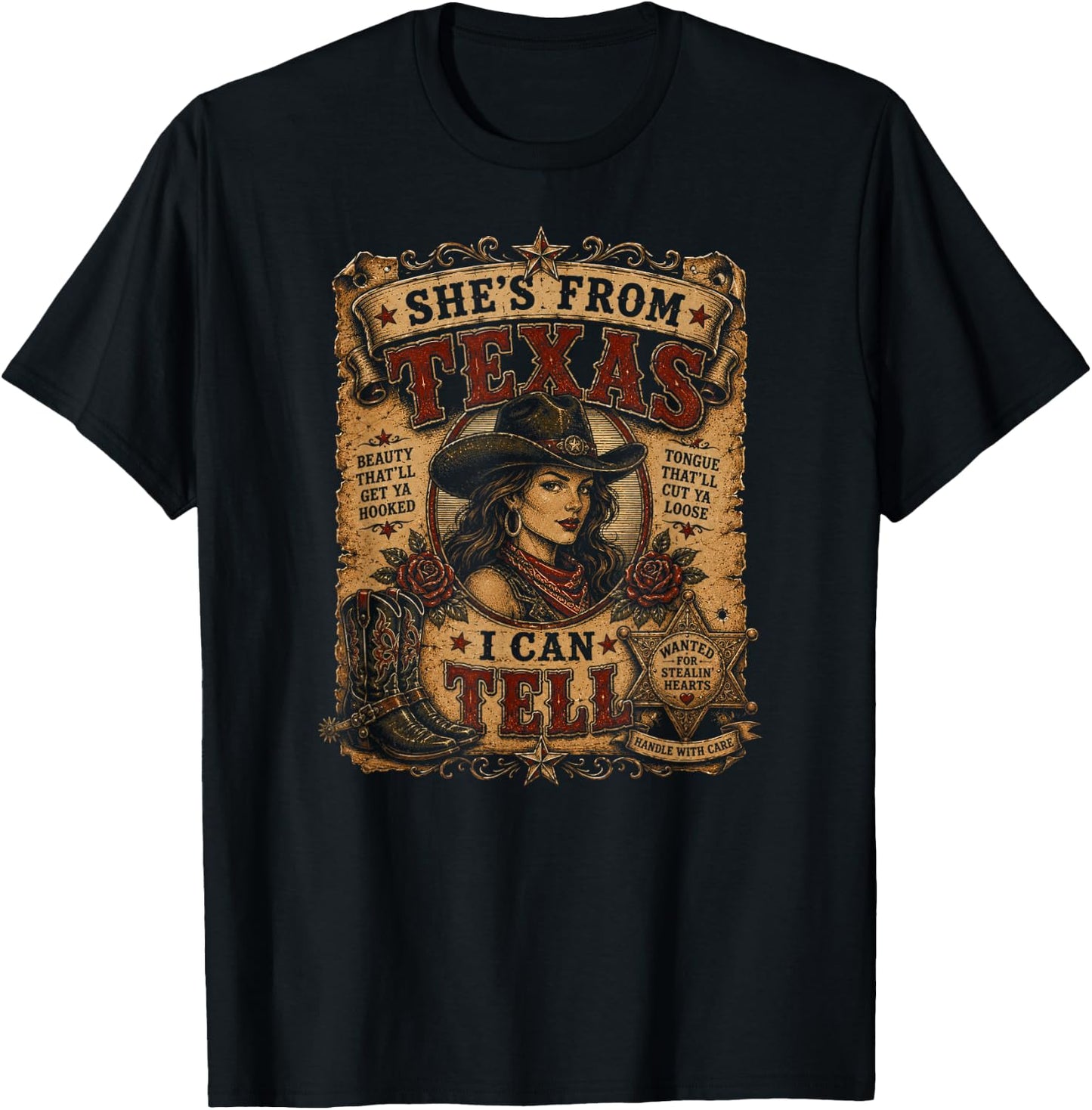 She's from Texas I Can Tell T-Shirt - T-Shirt | Black