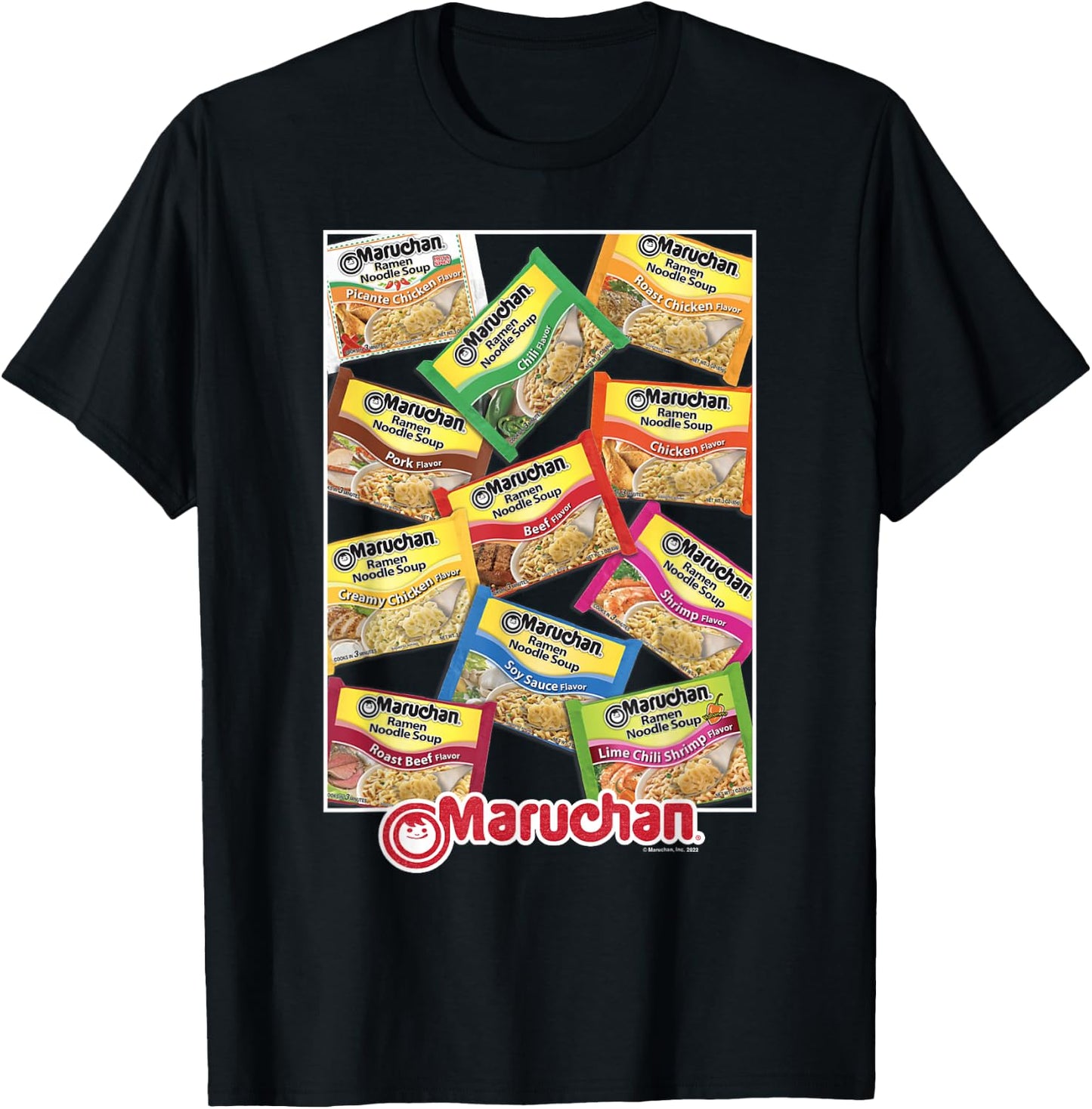 Maruchan Ramen Noodle Flavor Profiles Poster T-Shirt - T-Shirt | Black