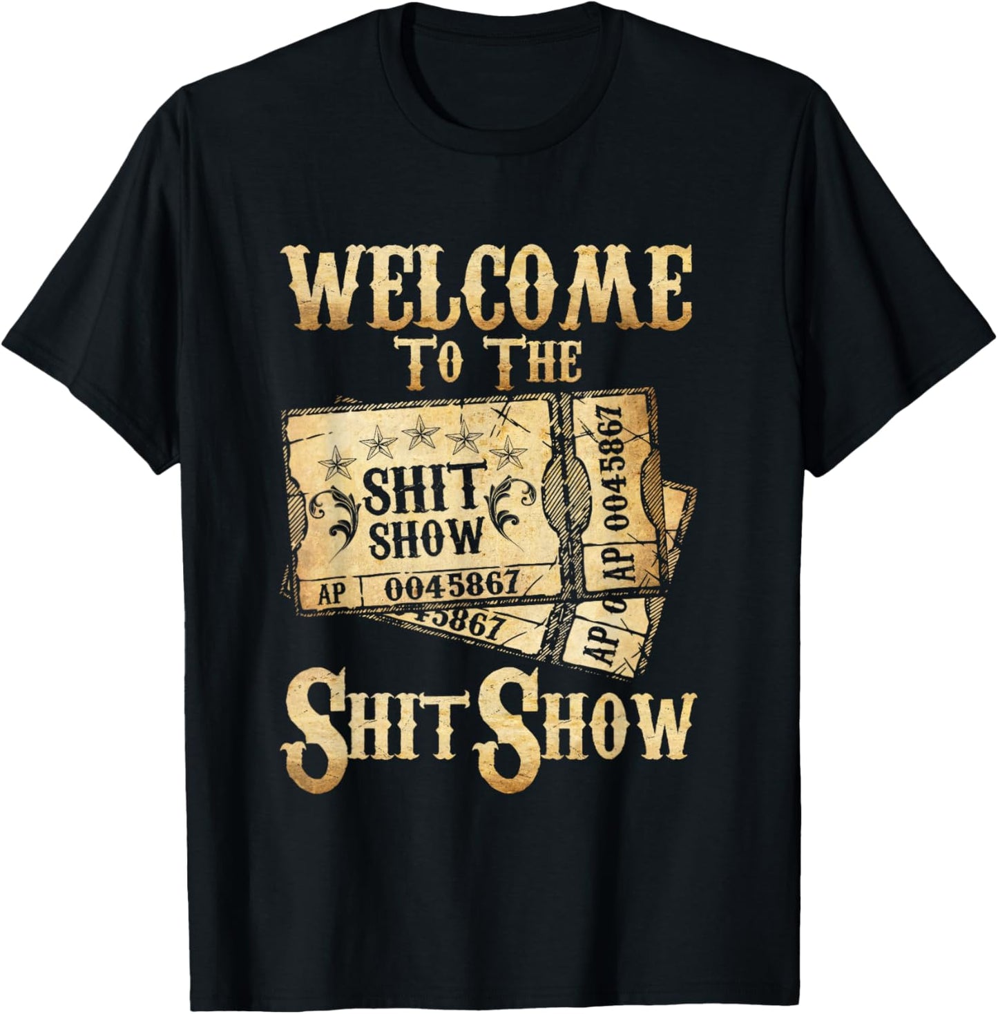 Funny Welcome To The Shitshow Party Drinking Shit Show T-Shirt - T-Shirt | Black