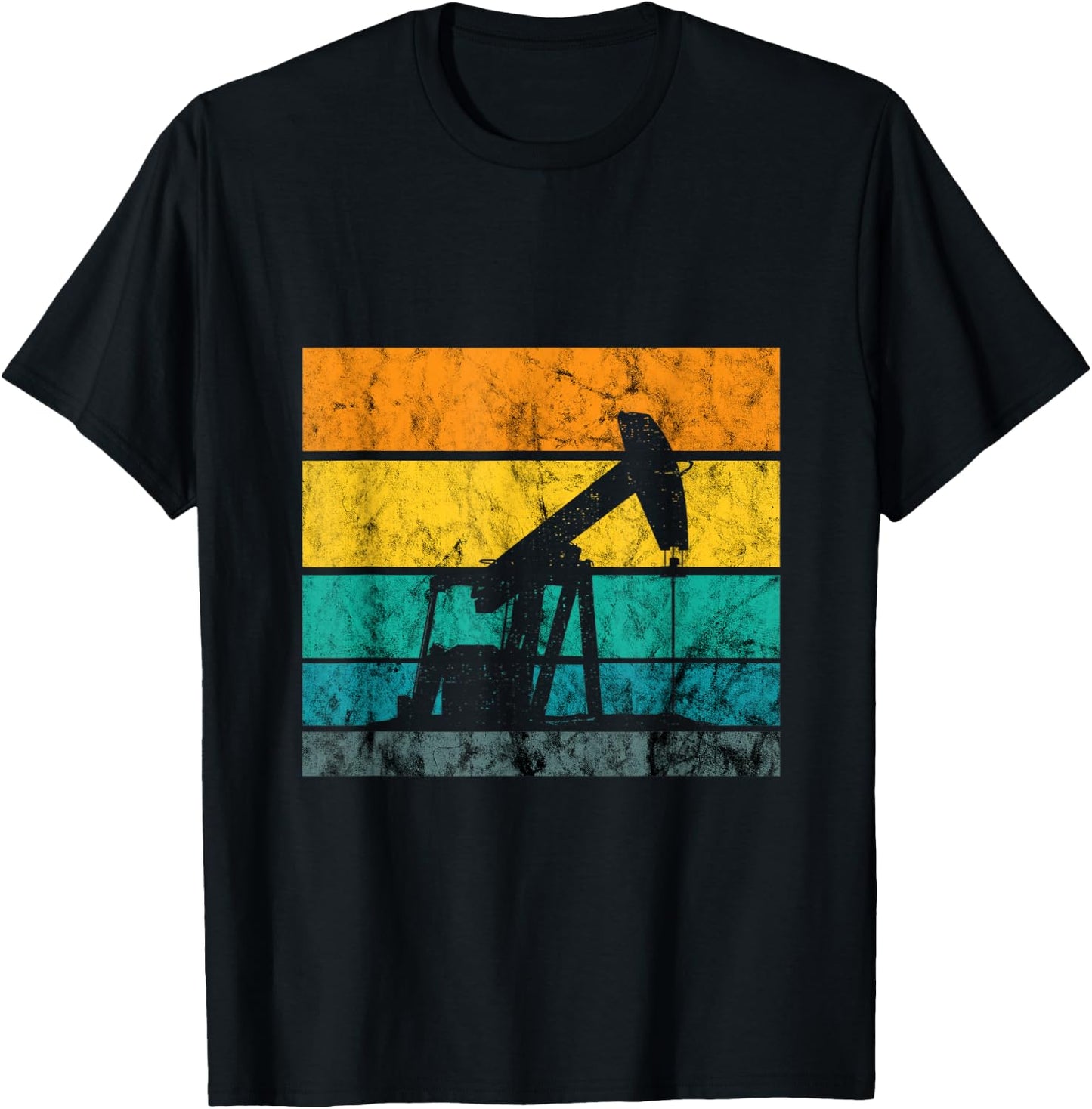Oilfield Worker Oil Rig Oildrilling Retro Vintage Oil Worker T-Shirt - T-Shirt | Black