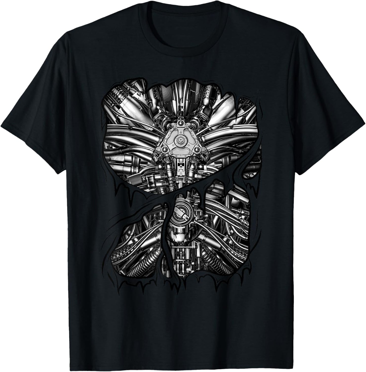 Gamer Robot Metal Machinery Inside Halloween Costume T-Shirt - T-Shirt | Black