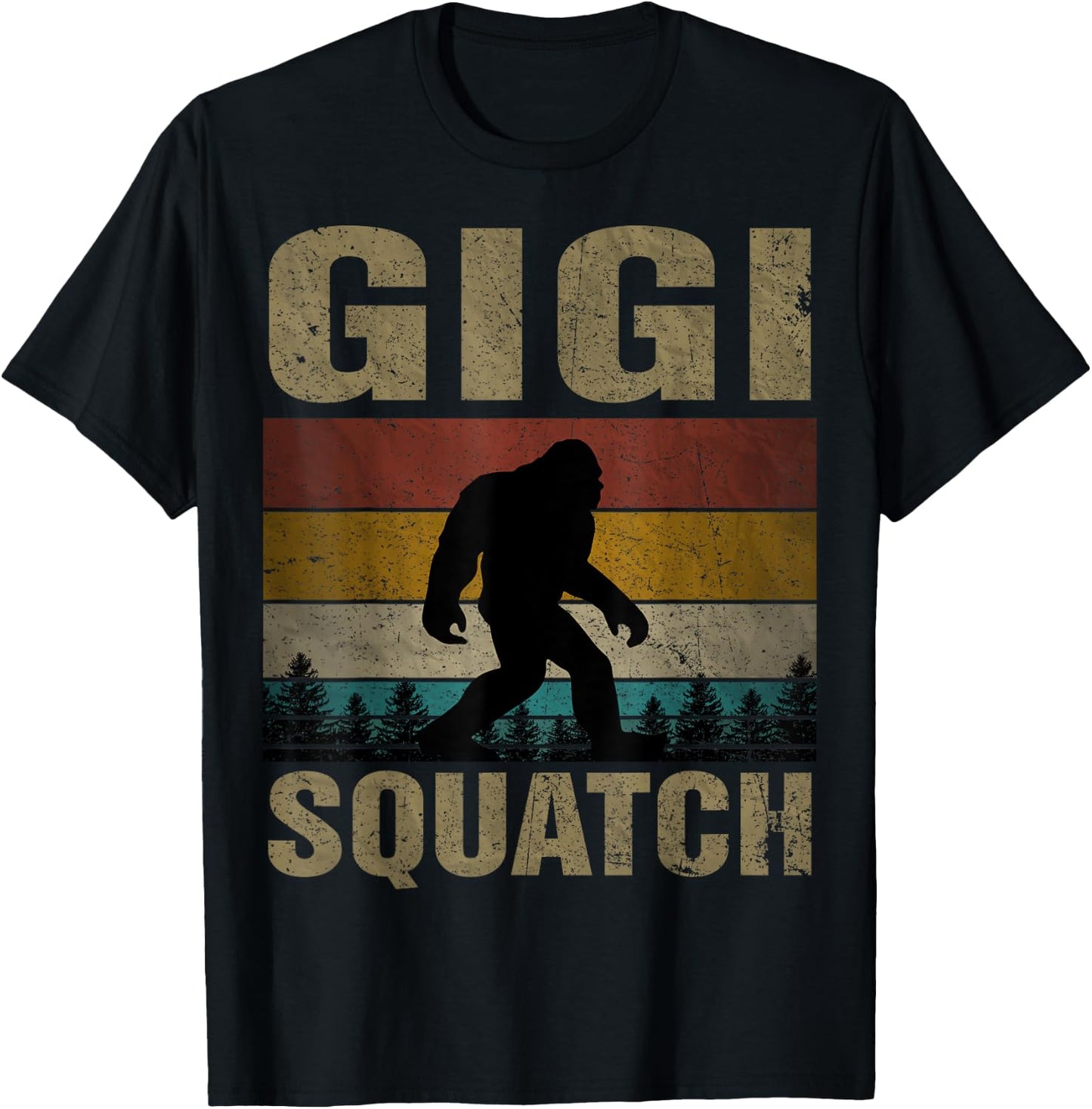 Gigi Squatch Bigfoot Gigi Sasquatch Yeti Family Matching T-Shirt - T-Shirt | Black