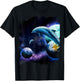 Galaxy Dolphin - Dolphins In Space T-Shirt - T-Shirt | Black