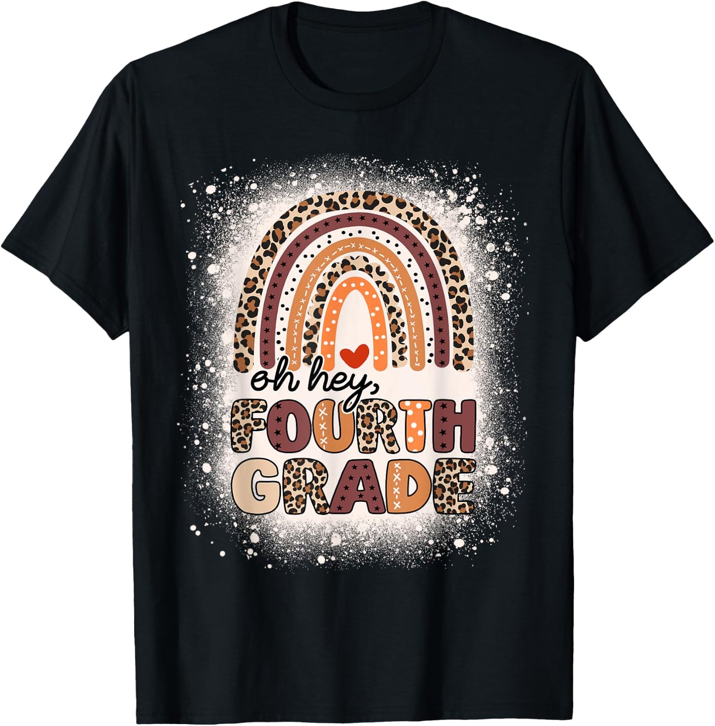 Oh Hey Fourth Grade Rainbow Bleached 1st Day Of School Girls T-Shirt - T-Shirt | Black