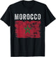 Morocco Flag Distressed - Men Women Kids - Moroccan Flag T-Shirt - T-Shirt | Black