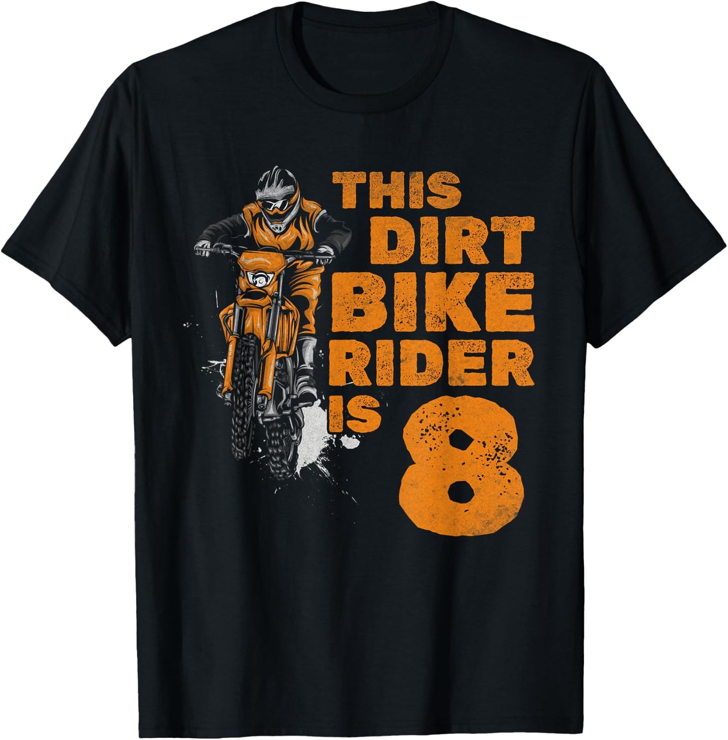 This Little Dirt Bike Rider Is 8th Birthday Boy Motocross T-Shirt - T-Shirt | Black