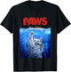 Terrifying Monster White Cat Attack Swimmer Men Women Girls Kids T-Shirt - T-Shirt | Black
