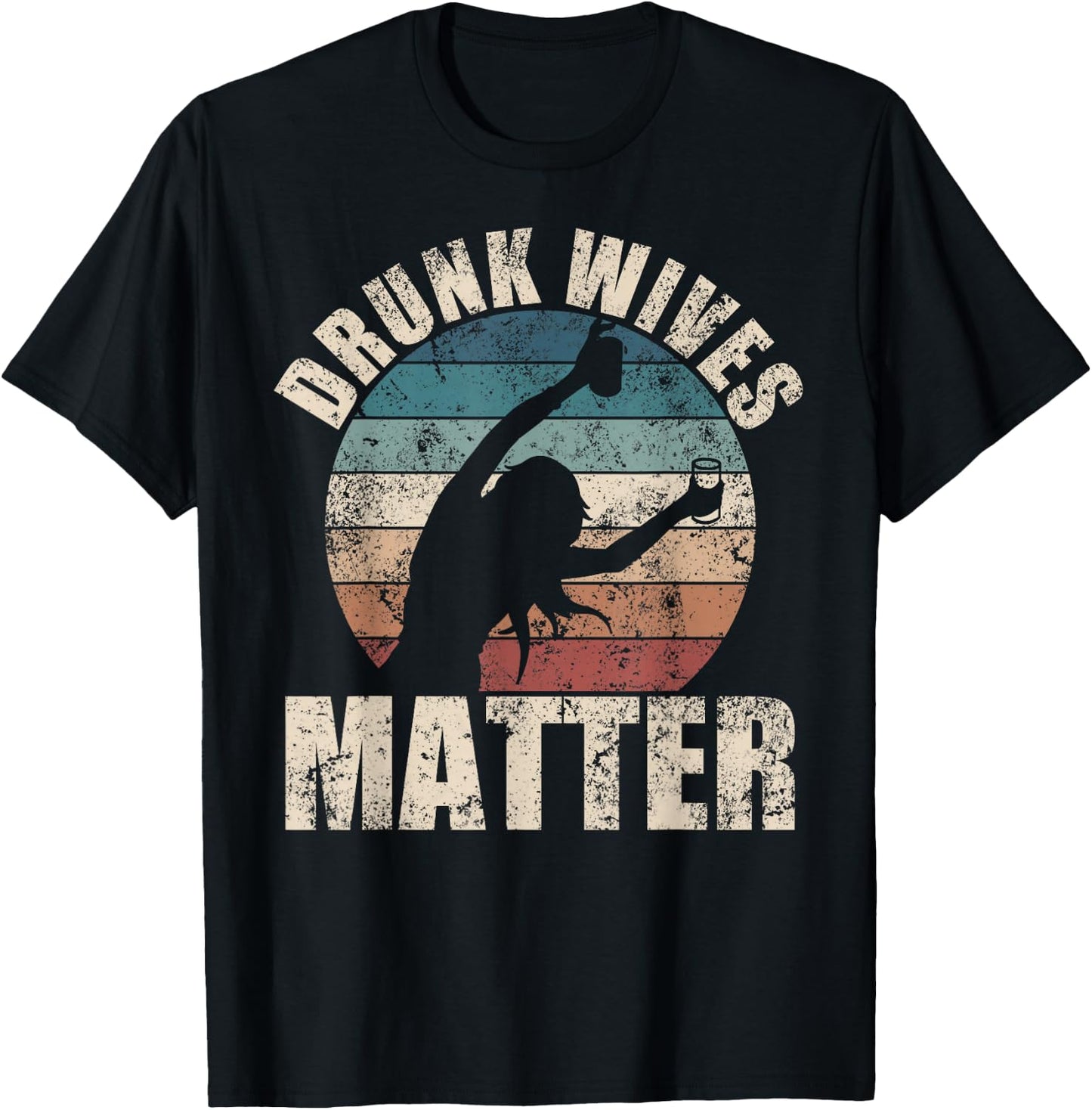 Retro drunk wives are a fun drinking gift T-Shirt - T-Shirt | Black