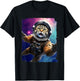Galactic Whiskers. Funny Cosmic Astronaut Cat. T-Shirt - T-Shirt | Black